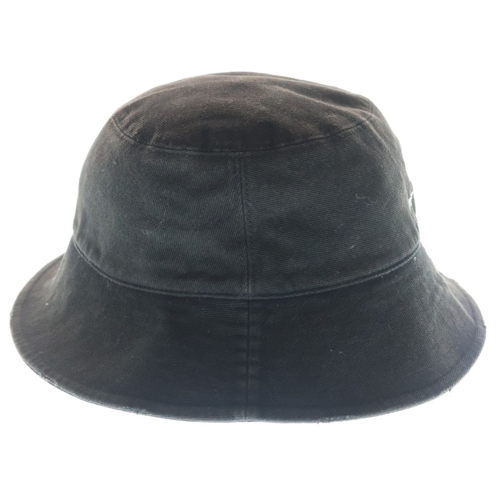Balenciaga Logo Embroidered Distressed Bucket Hat Black