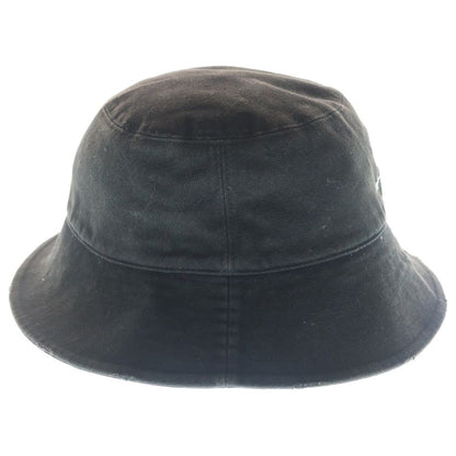 Balenciaga Logo Embroidered Distressed Bucket Hat Black