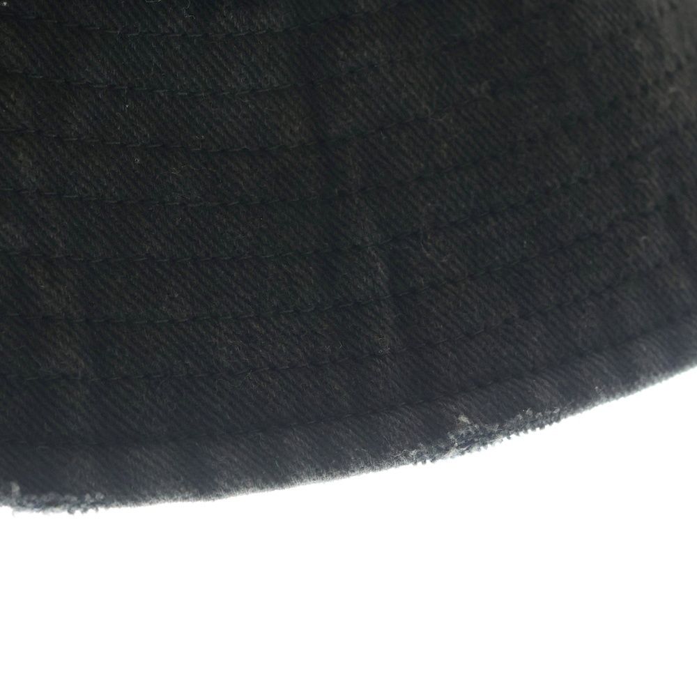 Balenciaga Logo Embroidered Distressed Bucket Hat Black