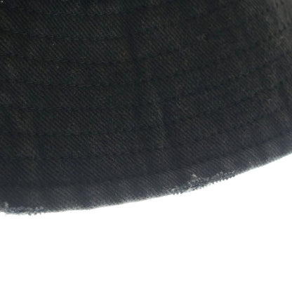 Balenciaga Logo Embroidered Distressed Bucket Hat Black