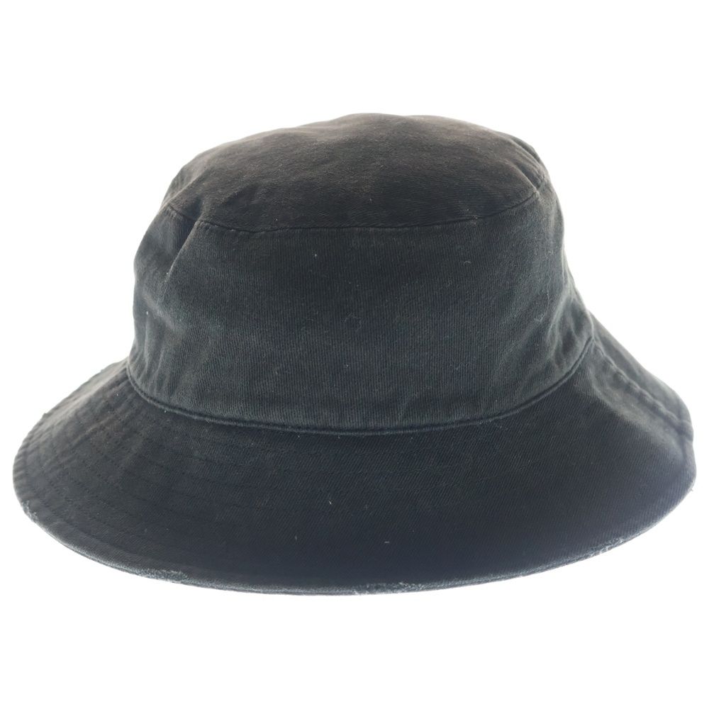 Balenciaga Logo Embroidered Distressed Bucket Hat Black