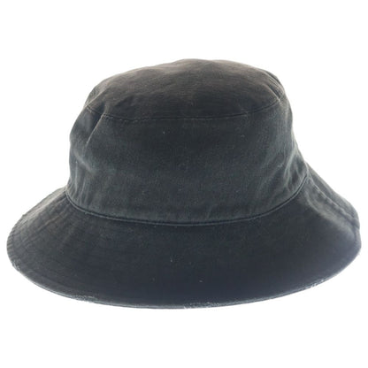 Balenciaga Logo Embroidered Distressed Bucket Hat Black