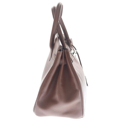 Hermes Birkin 30 Epsom Leather Handbag Silver Brown