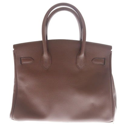 Hermes Birkin 30 Epsom Leather Handbag Silver Brown
