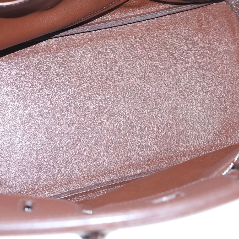 Hermes Birkin 30 Epsom Leather Handbag Silver Brown