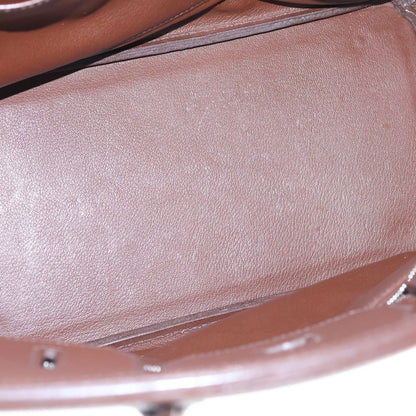Hermes Birkin 30 Epsom Leather Handbag Silver Brown