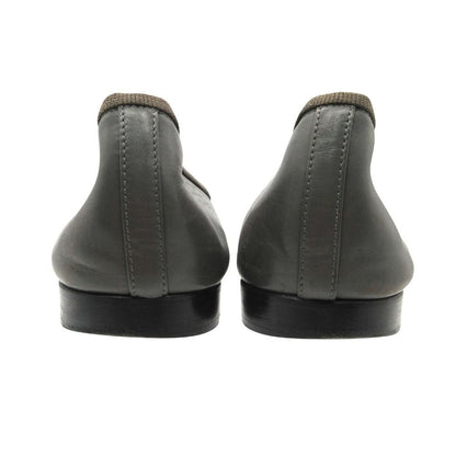 Chanel Ballet Shoes Leather CC Logo Flat Bicolor Gray