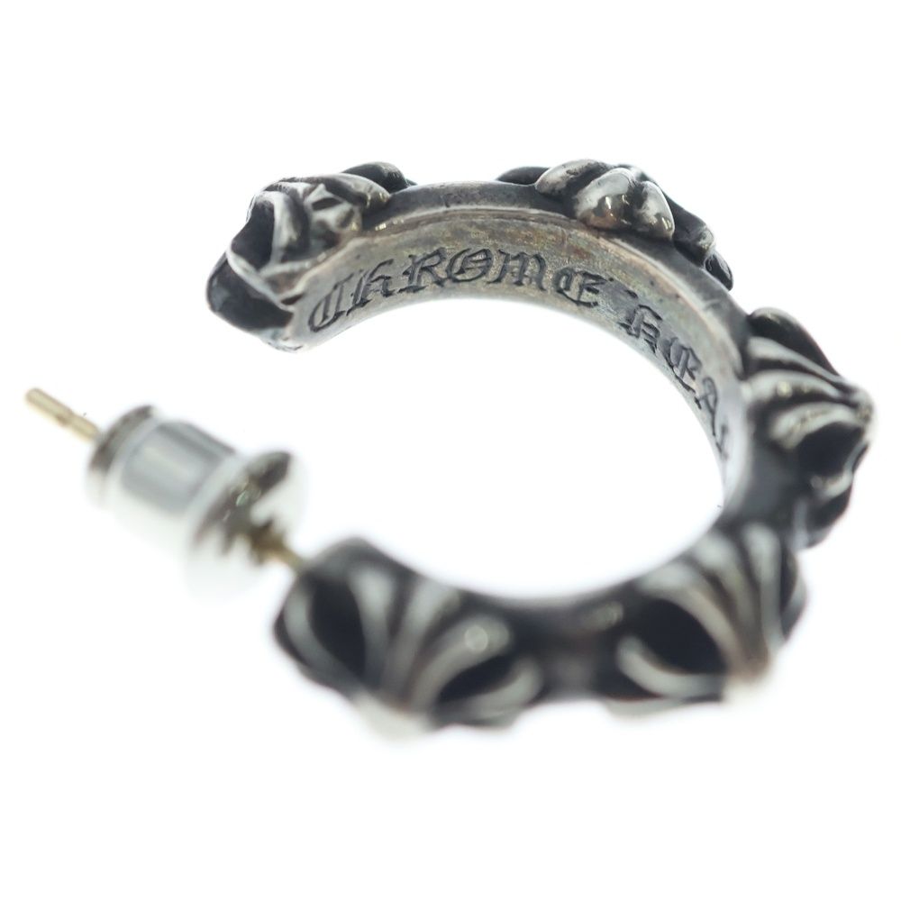 Chrome Hearts Hoop Cross Band Earrings Silver