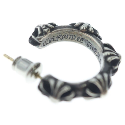 Chrome Hearts Hoop Cross Band Earrings Silver