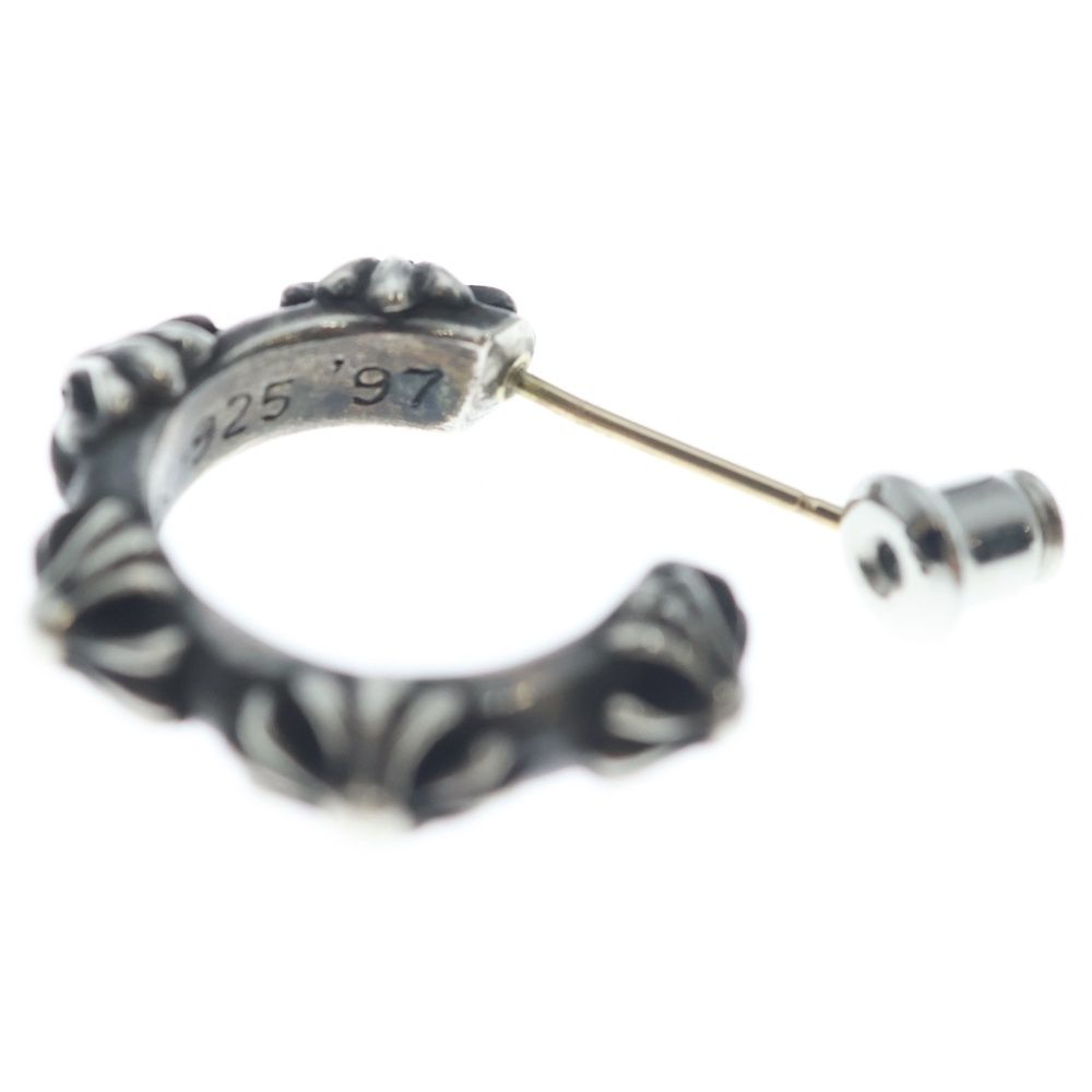 Chrome Hearts Hoop Cross Band Earrings Silver
