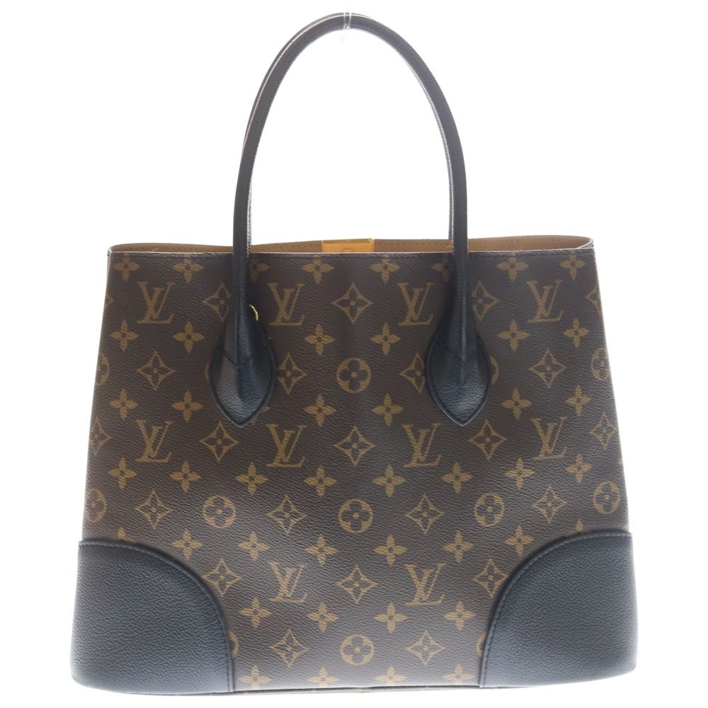 Louis Vuitton Monogram Flandrine 2-Way Shoulder Bag Tote Black Brown Leather
