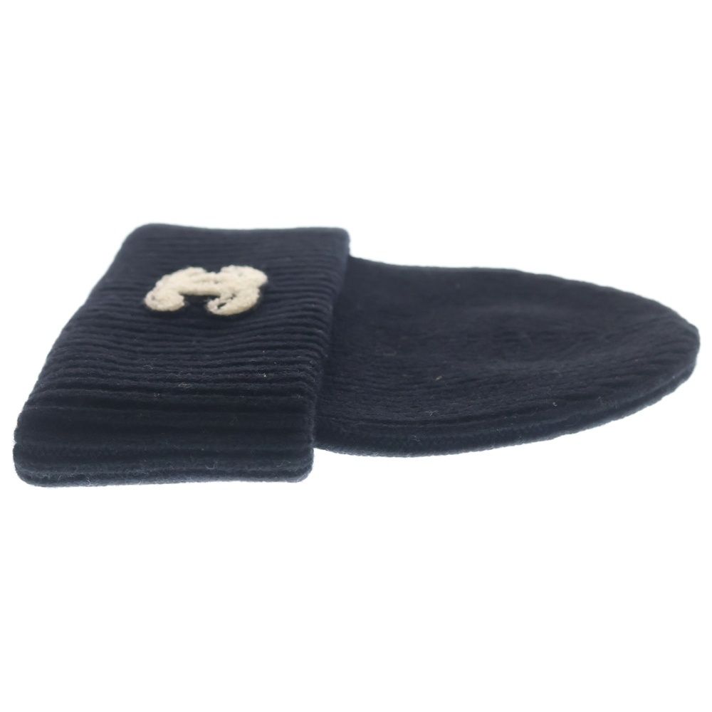 Chanel CC Logo Knit Cap Beige Hat