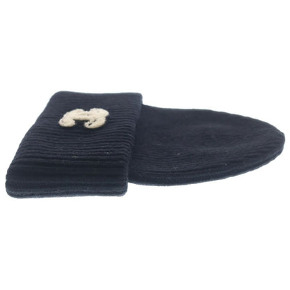 Chanel CC Logo Knit Cap Beige Hat
