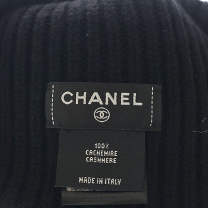 Chanel CC Logo Knit Cap Beige Hat