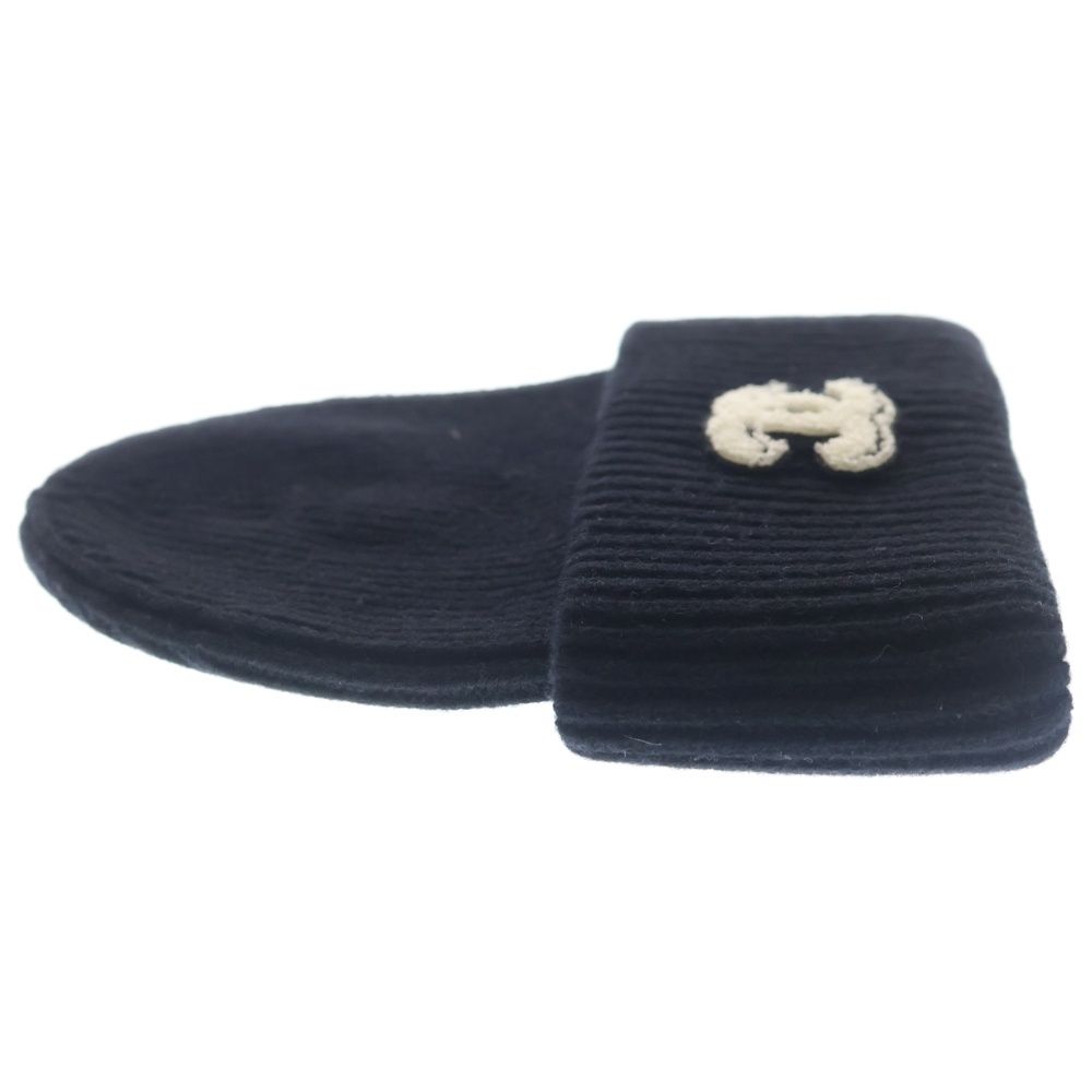 Chanel CC Logo Knit Cap Beige Hat