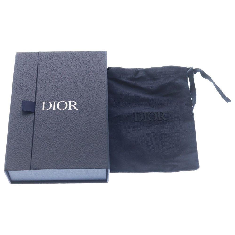 Dior Saddle Oblique Black Pattern Flap Card Case with Neck Strap Mini Shoulder
