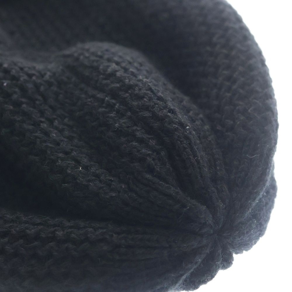 Chanel Sequin Logo Cashmere Knit Hat Black