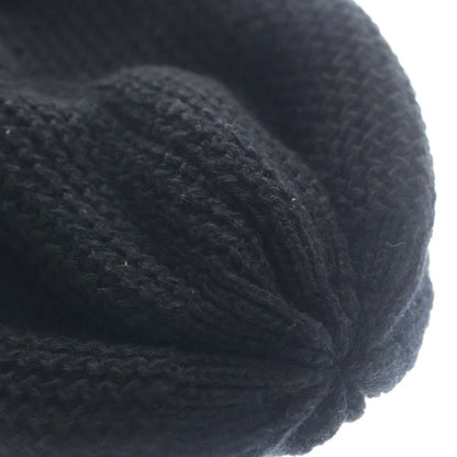 Chanel Sequin Logo Cashmere Knit Hat Black