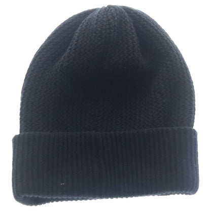 Chanel Sequin Logo Cashmere Knit Hat Black