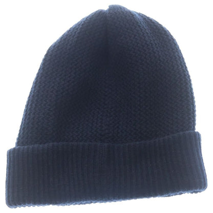 Chanel Sequin Logo Cashmere Knit Hat Navy