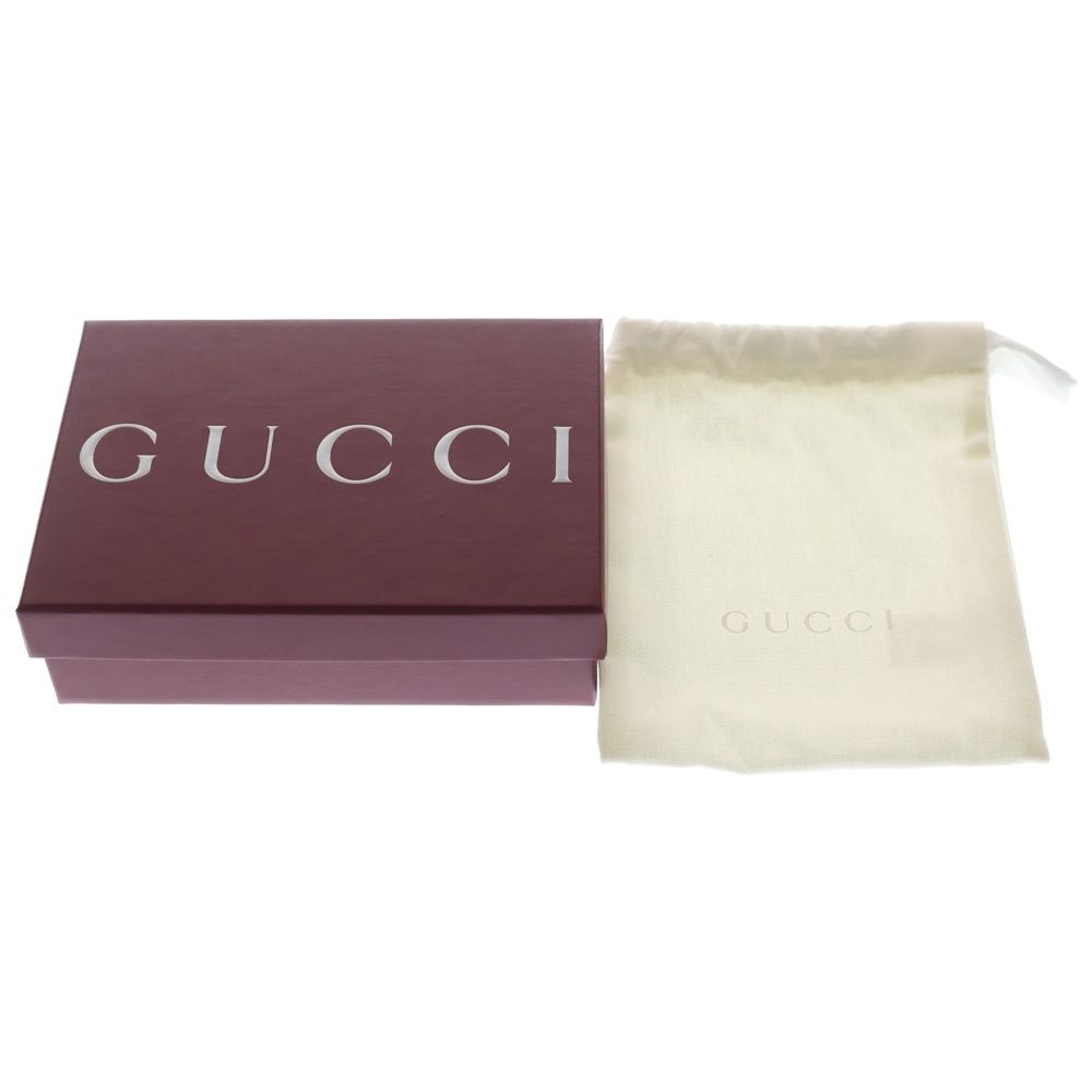 Gucci GG Emblem Compact Wallet Bifold Coin Case Black Leather Gold