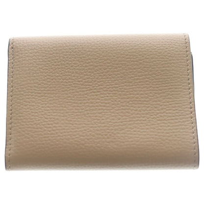 Loewe Anagram Logo Leather Trifold Compact Wallet Silver Beige