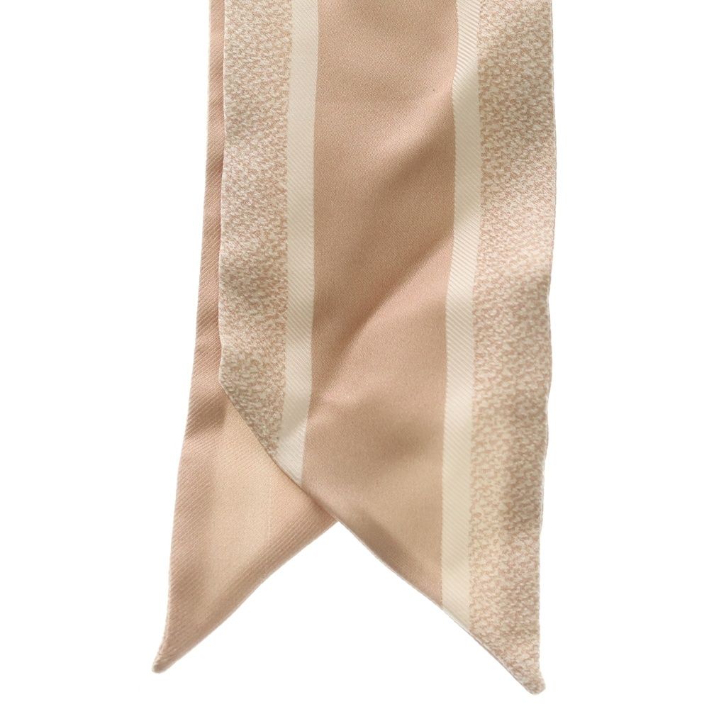 Dior Mitzah Logo Print Silk Scarf Pink Beige