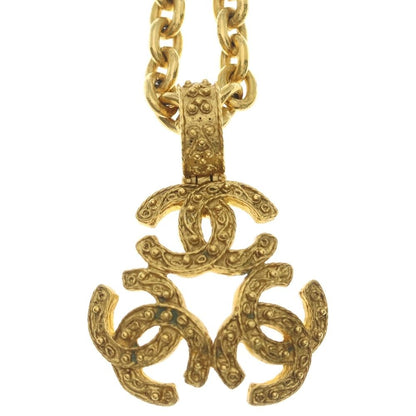 Chanel Triple CC Logo Chain Long Necklace Gold
