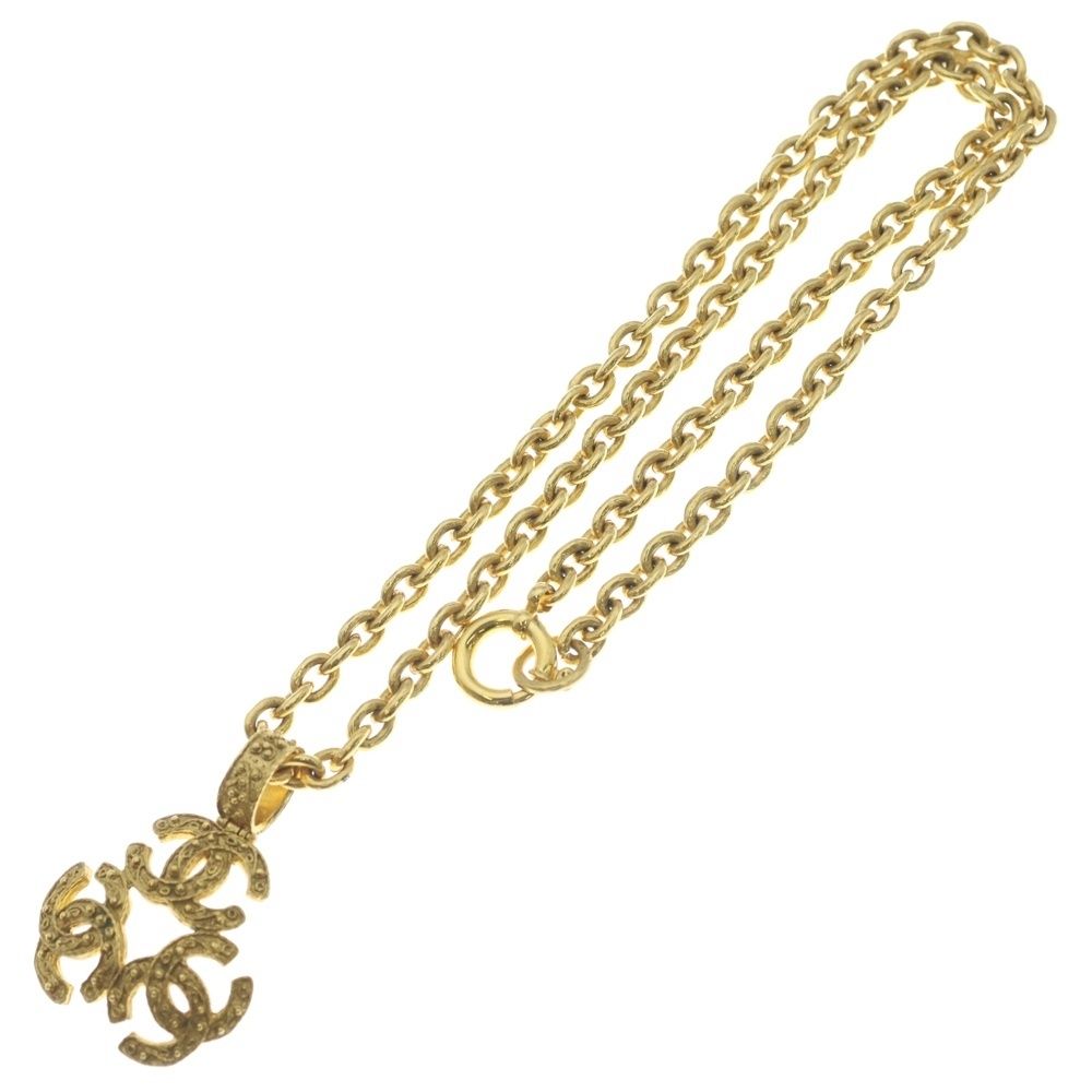 Chanel Triple CC Logo Chain Long Necklace Gold