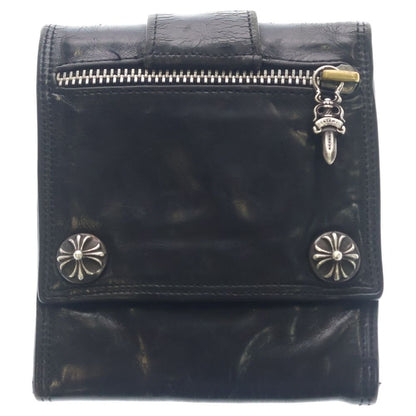 Chrome Hearts 3 Fold Wallet Large 3 Leather Black
