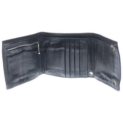 Chrome Hearts 3 Fold Wallet Large 3 Leather Black
