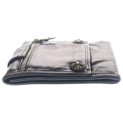 Chrome Hearts 3 Fold Wallet Large 3 Leather Black
