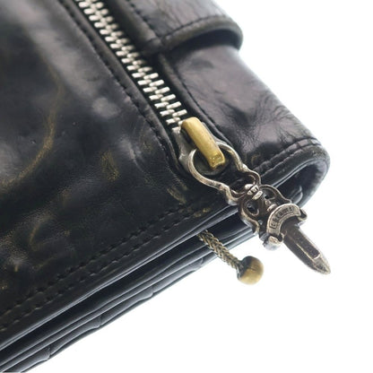 Chrome Hearts 3 Fold Wallet Large 3 Leather Black