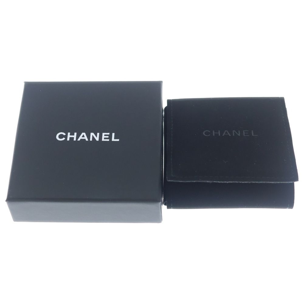 Chanel CC Logo Faux Pearl Line Stone Brooch Pin Badge Silver