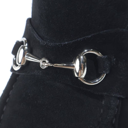 Gucci Suede Leather Horsebit Lace Up Chukka Boots Black