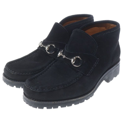 Gucci Suede Leather Horsebit Lace Up Chukka Boots Black