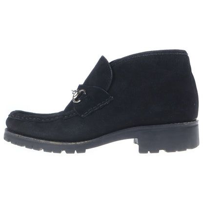 Gucci Suede Leather Horsebit Lace Up Chukka Boots Black