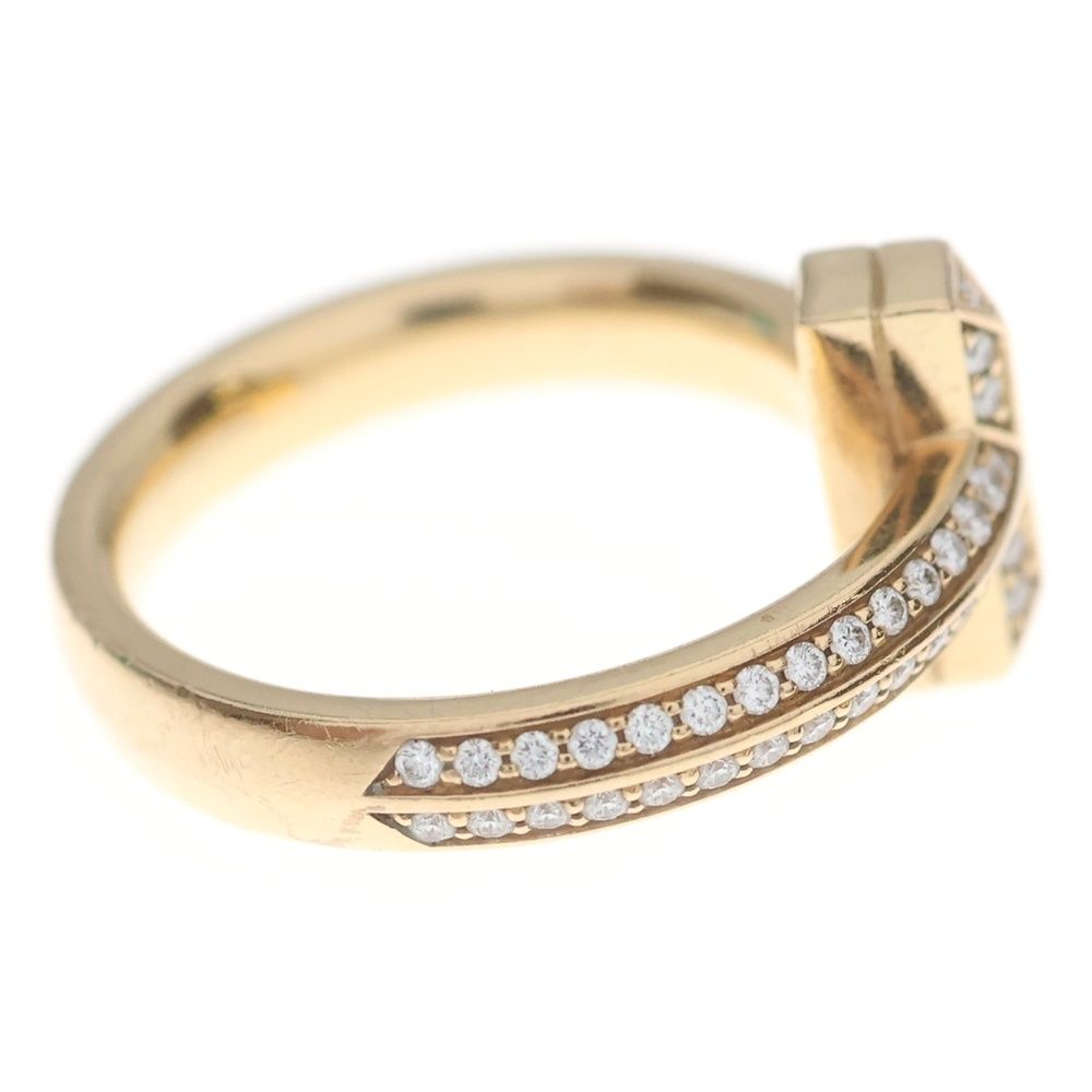 Tiffany & Co T One Ha Fueternity Diamond Ring Pink Gold 18k