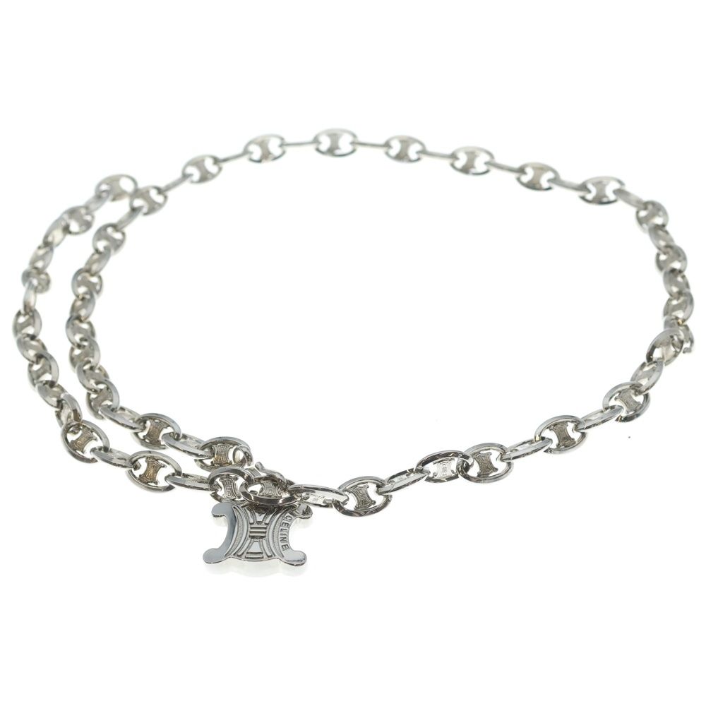 Celine Triomphe Chain Belt Silver