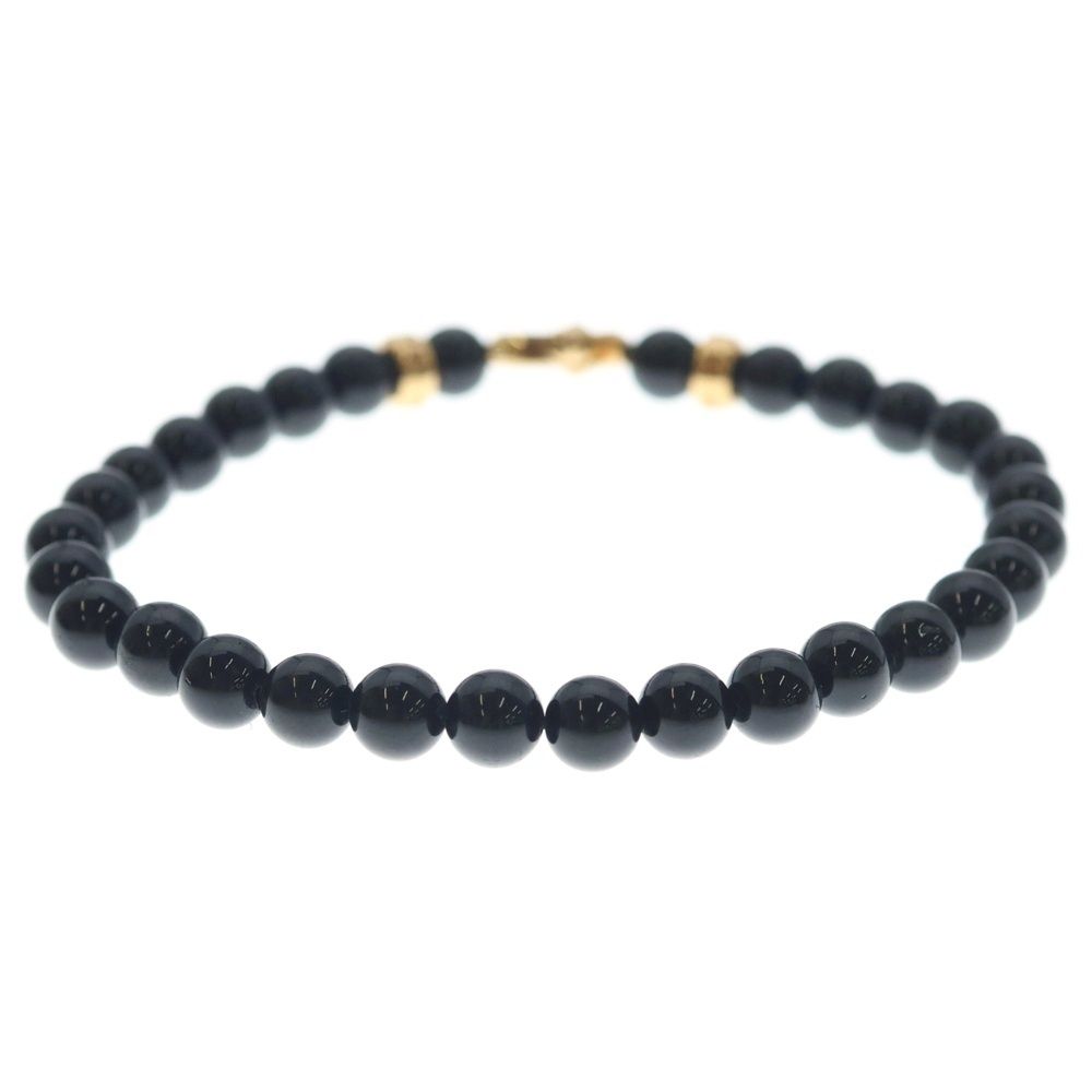 Chrome Hearts 22k 6 mm Bead Bracelet Stack Cross MM Black