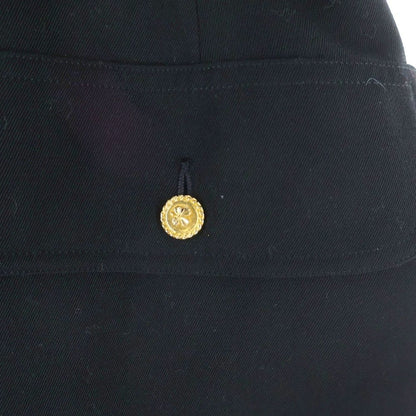 Chanel Coco Button Buckle Skirt Navy