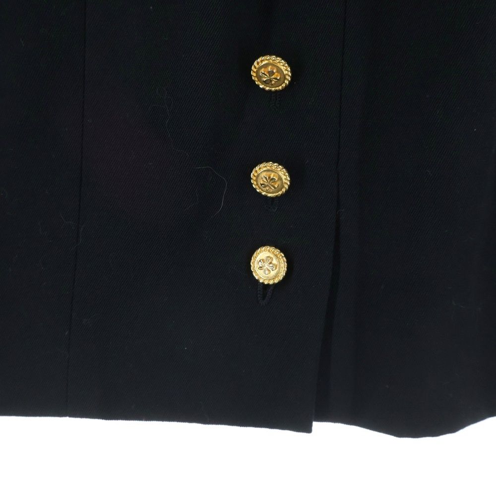 Chanel Coco Button Buckle Skirt Navy