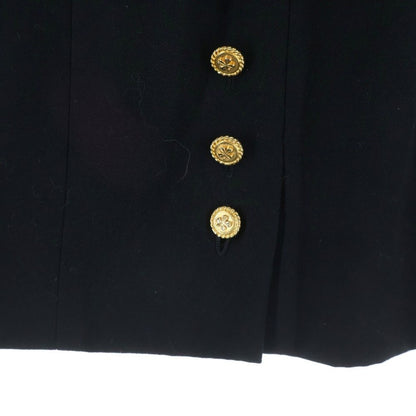 Chanel Coco Button Buckle Skirt Navy