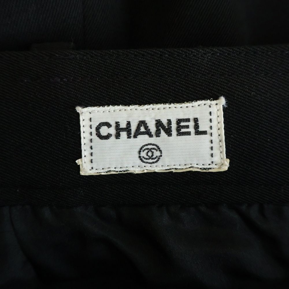Chanel Coco Button Buckle Skirt Navy