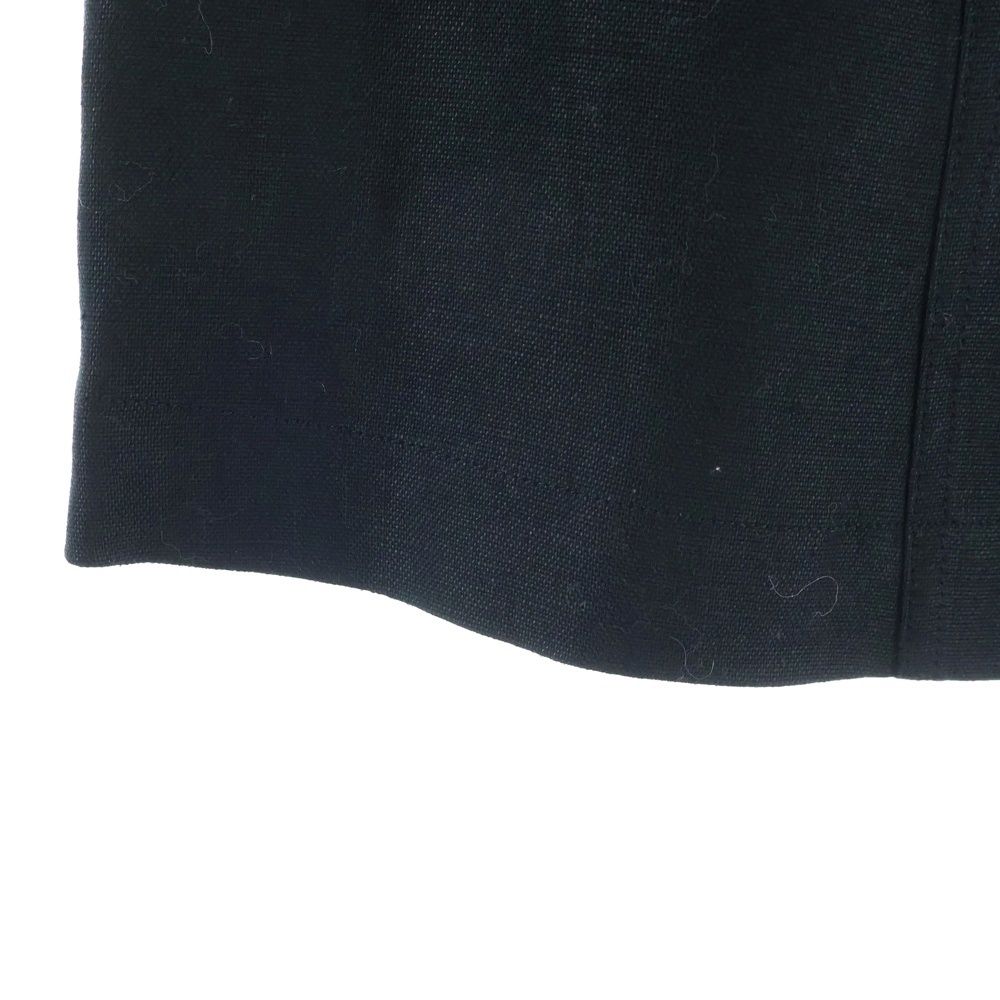 Chanel Coco Button Linen Skirt Black