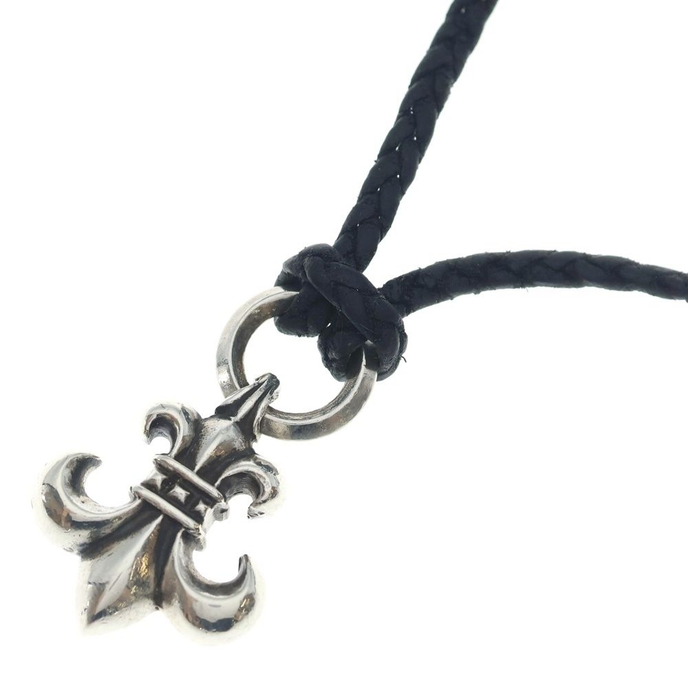 Chrome Hearts BS Fluer BS Pendant Top Leather Blade Boro Chip Silver Black