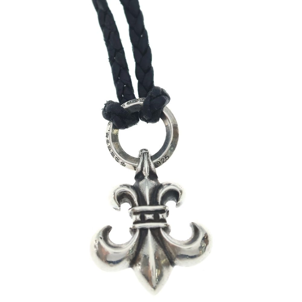 Chrome Hearts BS Fluer BS Pendant Top Leather Blade Boro Chip Silver Black