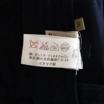 Bottega Veneta Linen Blend Button Fly Straight Trousers Pants Navy