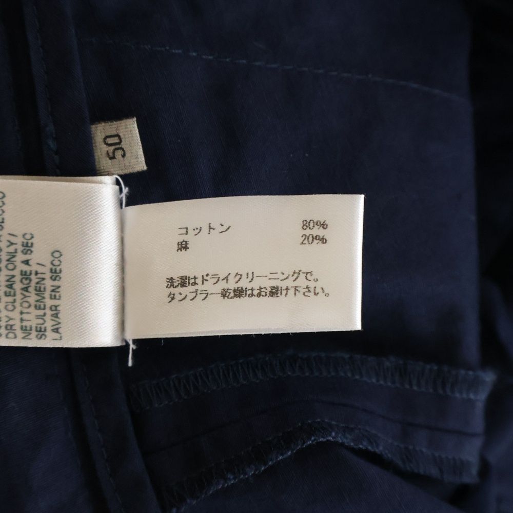 Bottega Veneta Linen Blend Button Fly Straight Trousers Pants Navy