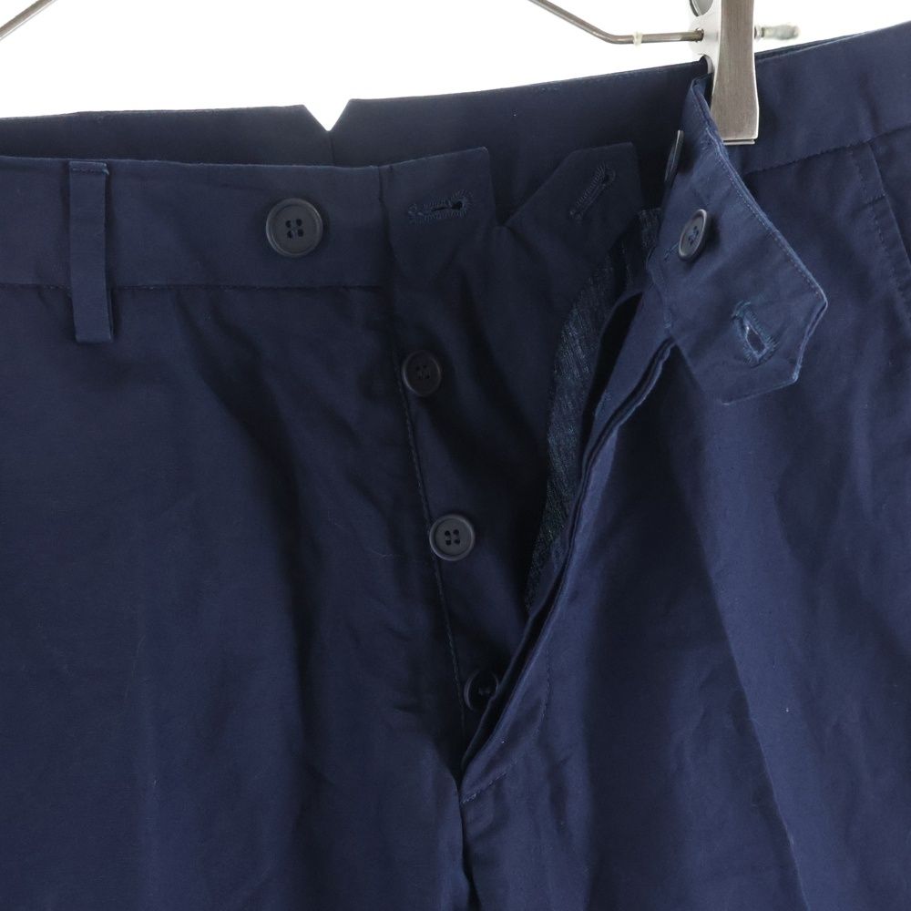 Bottega Veneta Linen Blend Button Fly Straight Trousers Pants Navy